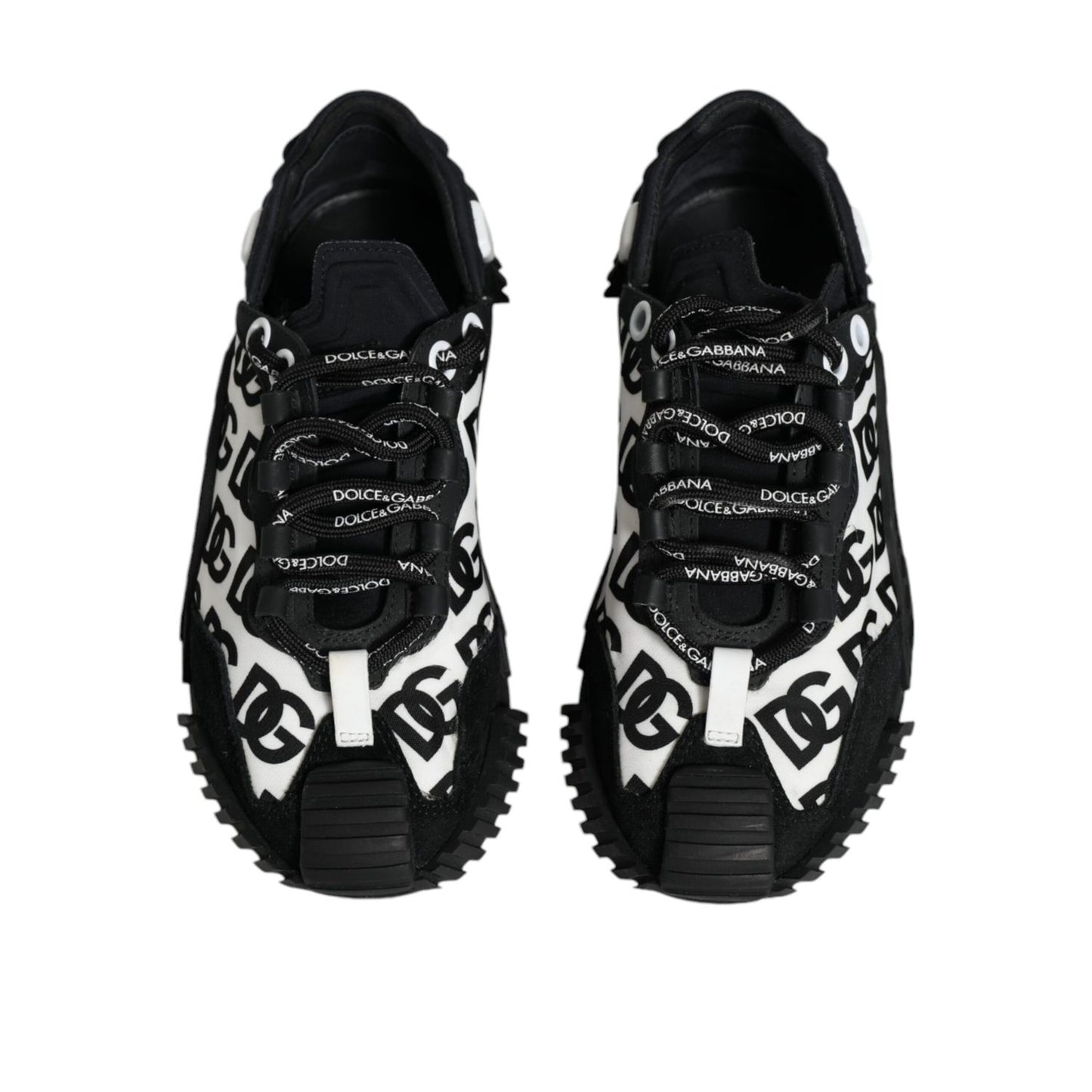 Dolce & Gabbana Black Logo Lace Up Low Top NS1 Sneakers Shoes