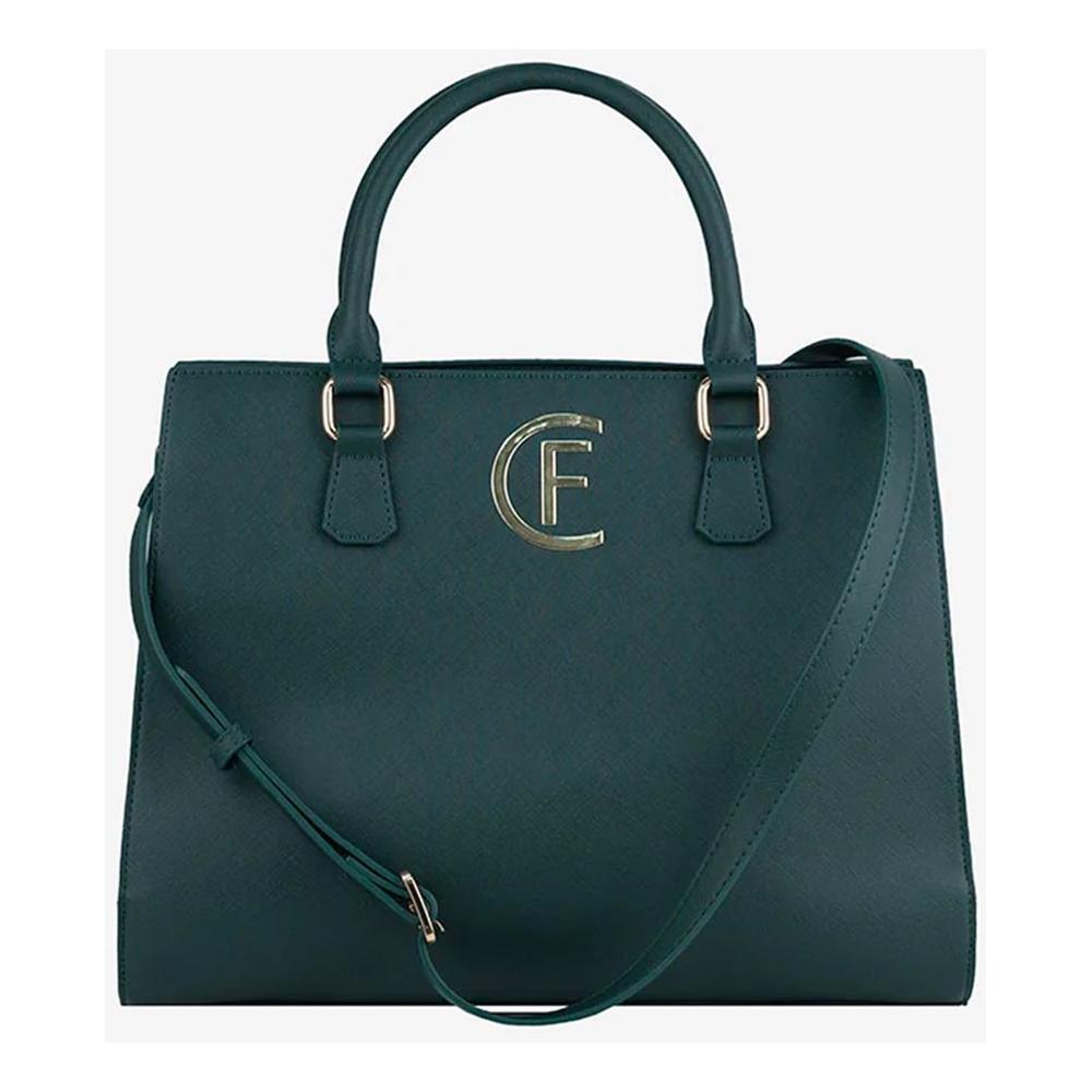 CRISTINAEFFE Petrol Green Faux Leather Women Shoulder Bag
