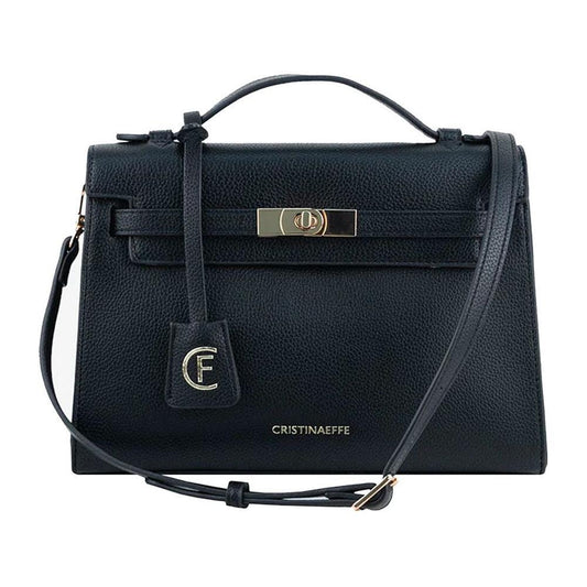 CRISTINAEFFE Black Artificial Leather Women Crossbody Bag