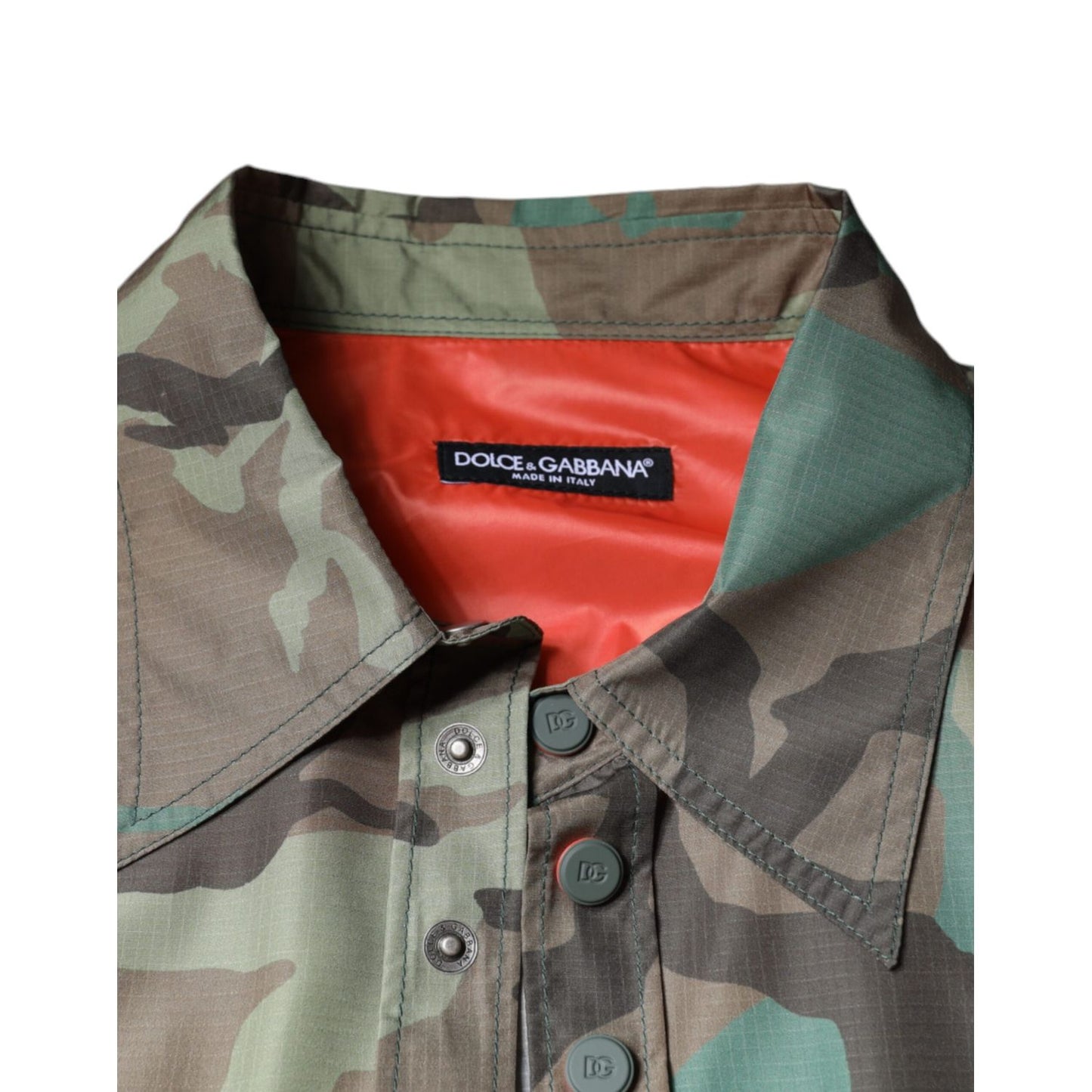 Dolce & Gabbana Multicolor Camouflage Button Down Shirt