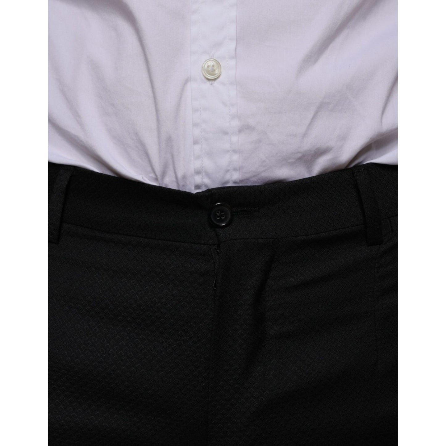 Dolce & Gabbana Black Wool Skinny Dress Formal Pants