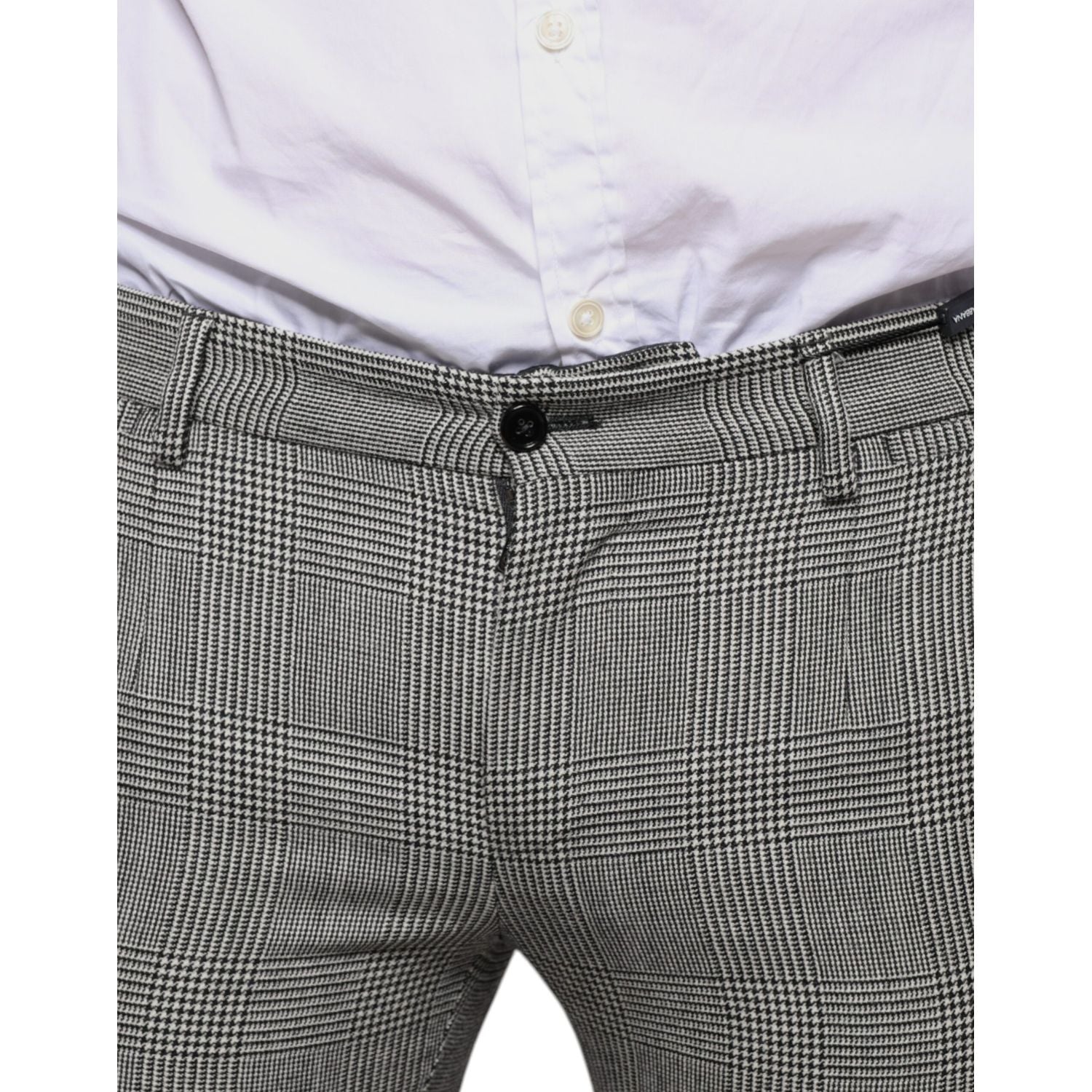 Dolce & Gabbana Gray Check Tartan Wool Skinny Pants