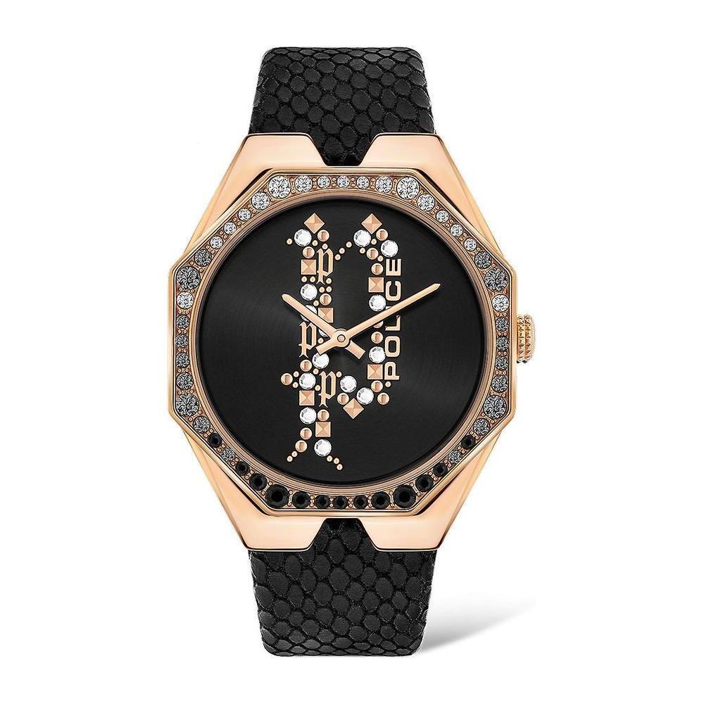 Police Black Leather Watch