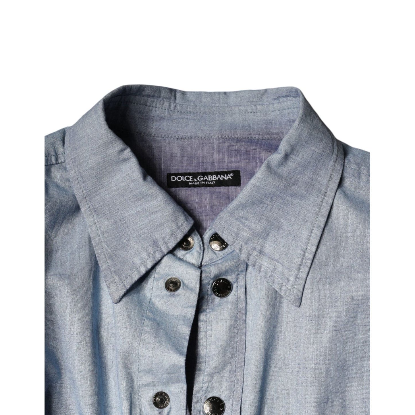 Dolce & Gabbana Light Blue Cotton Button Down Casual Shirt
