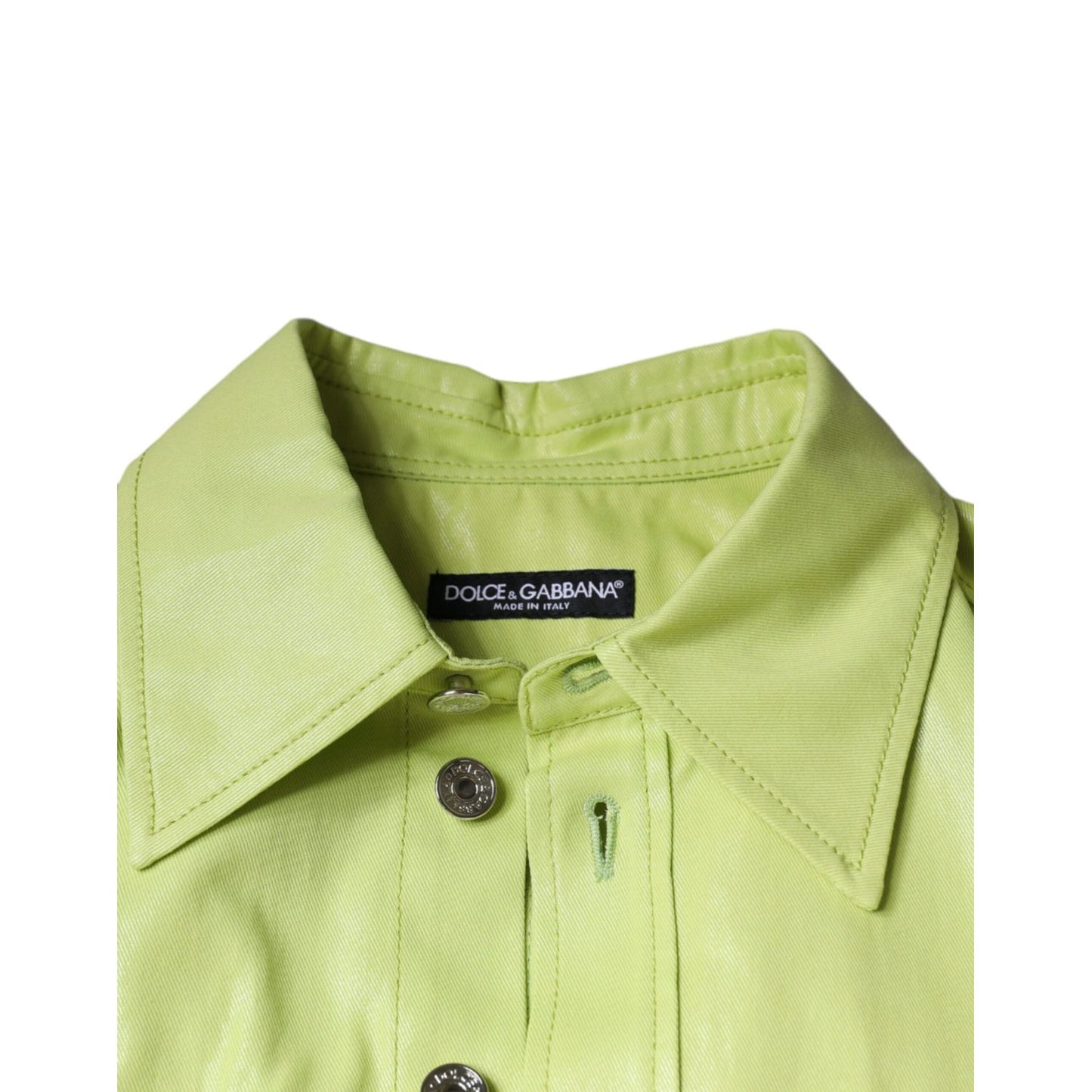 Dolce & Gabbana Green Cotton Collared Men Button Down Shirt