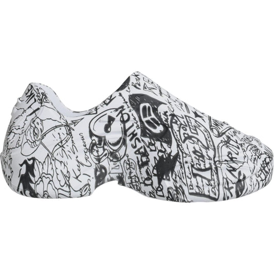 Dolce & Gabbana White Black Graffiti Daymaster Sneakers Shoes MV6242-44