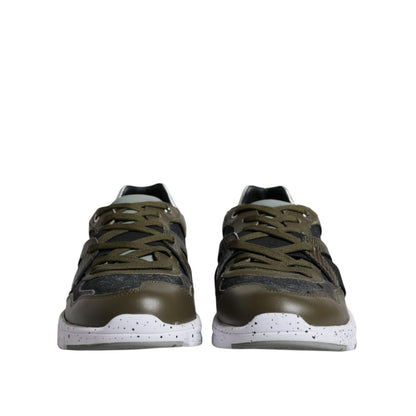 Dolce & Gabbana Multicolor Canvas Leather Low Top Sneaker Shoes