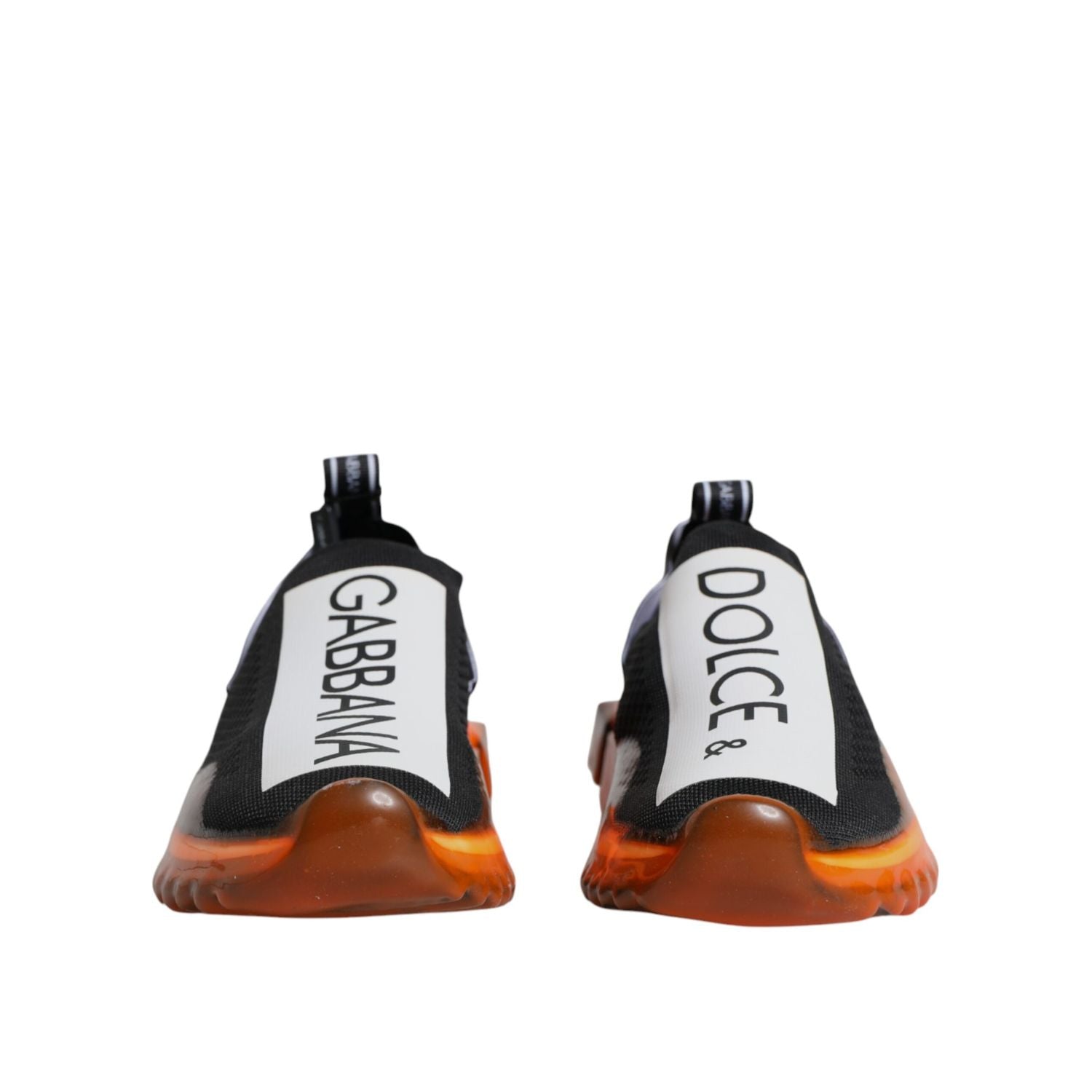 Dolce & Gabbana Black Orange Sorrento Slip On Sneakers Shoes