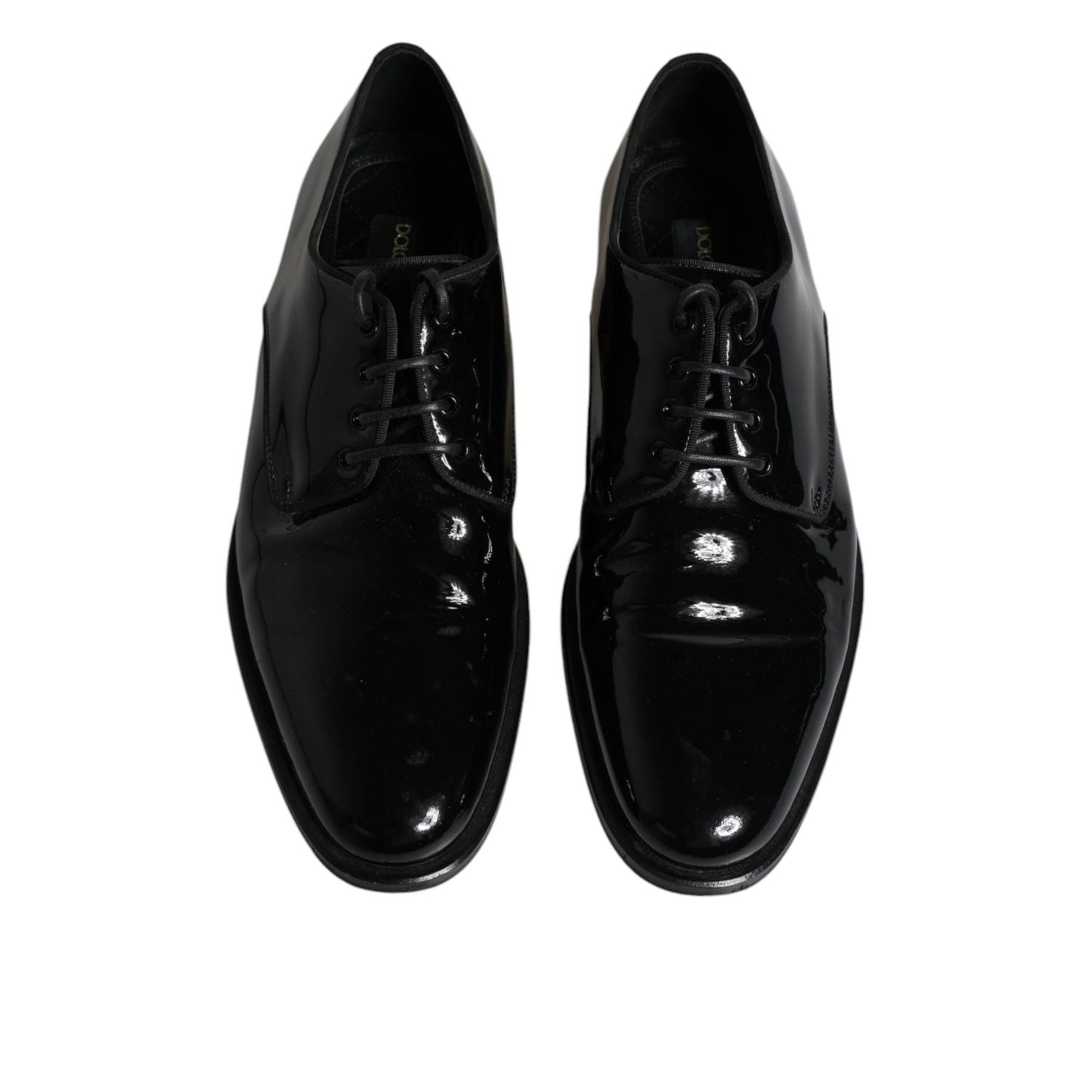 Dolce & Gabbana Black Leather Lace Up Men Derby Formal Shoes