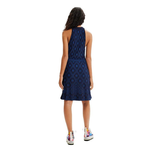 Desigual Blue Viscose Dress Desigual Dark Slate Gray