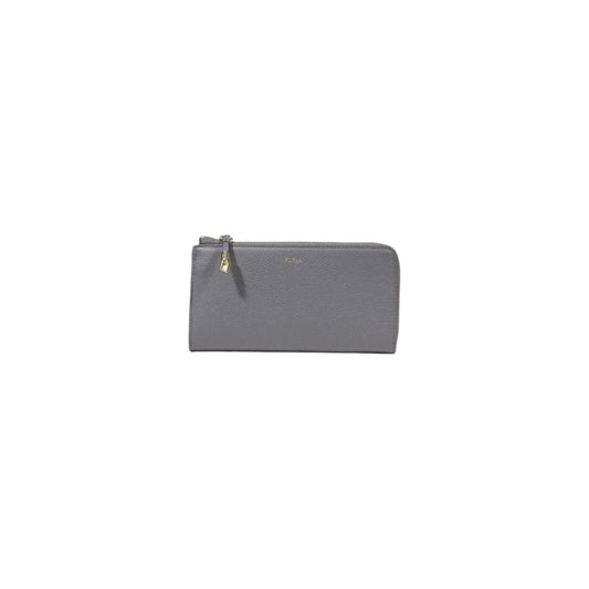 Furla gray leather wallet for women, Fall/Winter collection, elegant design, 100% leather, stylish and functional accessory.