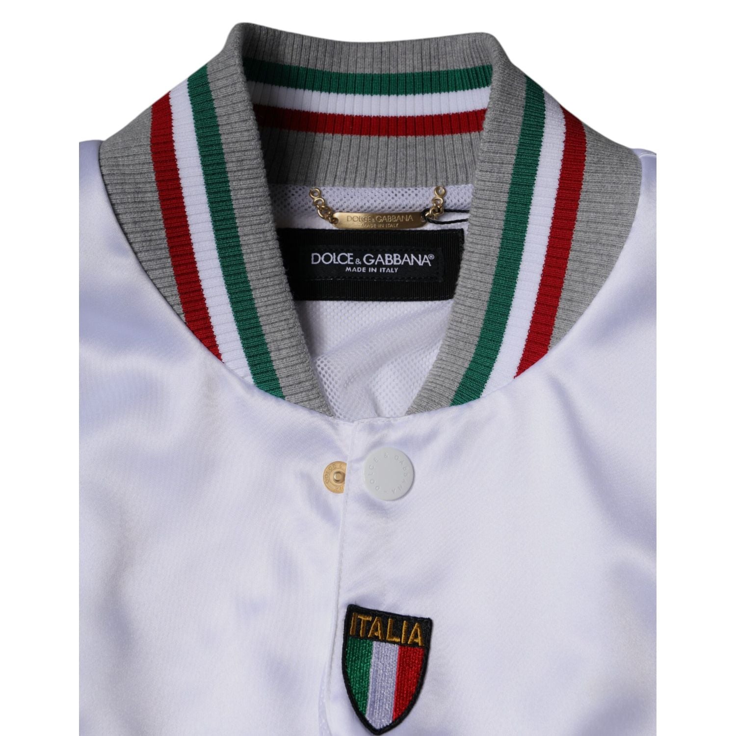 Dolce & Gabbana Multicolor Italia Button Down Bomber Jacket