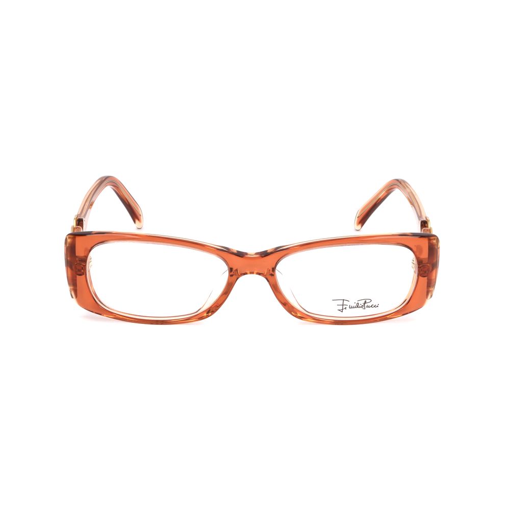 Emilio Pucci Orange Plastic Frames, stylish women's glasses with a lens size of 52mm and unique orange design.