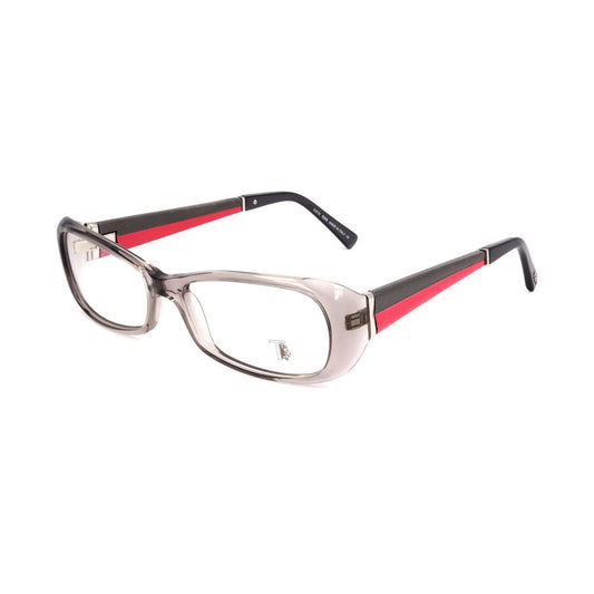 Tod's Gray Acetate Frames with black and red temples, elegant designer eyewear for women, model TO501202055, 55/16/135mm size.