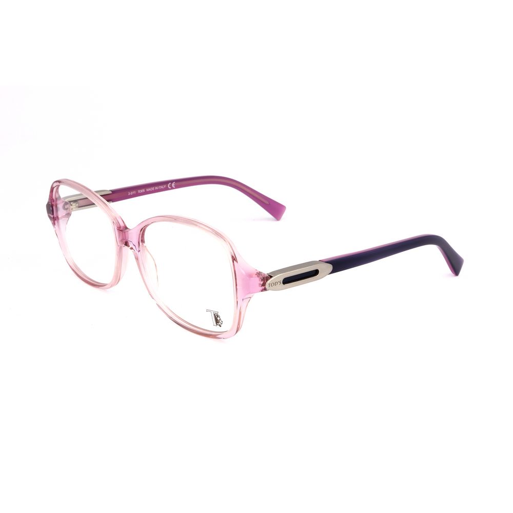 Tod's Multicolor Acetate Frames in pink, featuring size 55/16/135 mm for glasses.