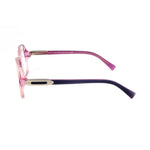 Side view of Tod's Multicolor Acetate Frames in pink showing lens, bridge, and temple measurements 55/16/135 mm.