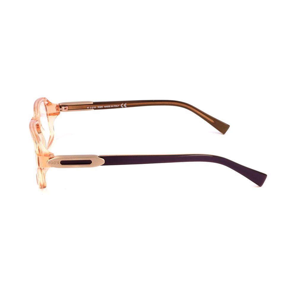 Side view of Tod's Orange Acetate Frames showing the temple and lens details.