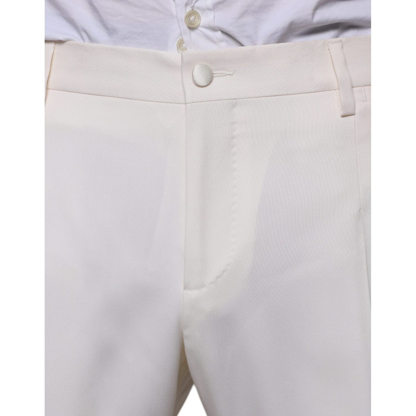 Dolce & Gabbana White Wool Silk 3 Piece SlimFit Formal Suit