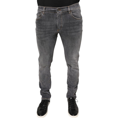 Dolce & Gabbana Dark Gray Cotton Stretch Skinny Denim Jeans
