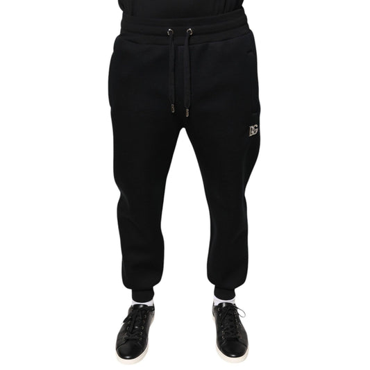 Dolce & Gabbana Black Modal DG Logo Jogger Men Sweatpants Pants
