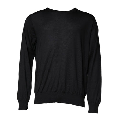 Dolce & Gabbana Black Cashmere Crew Neck Pullover Sweater