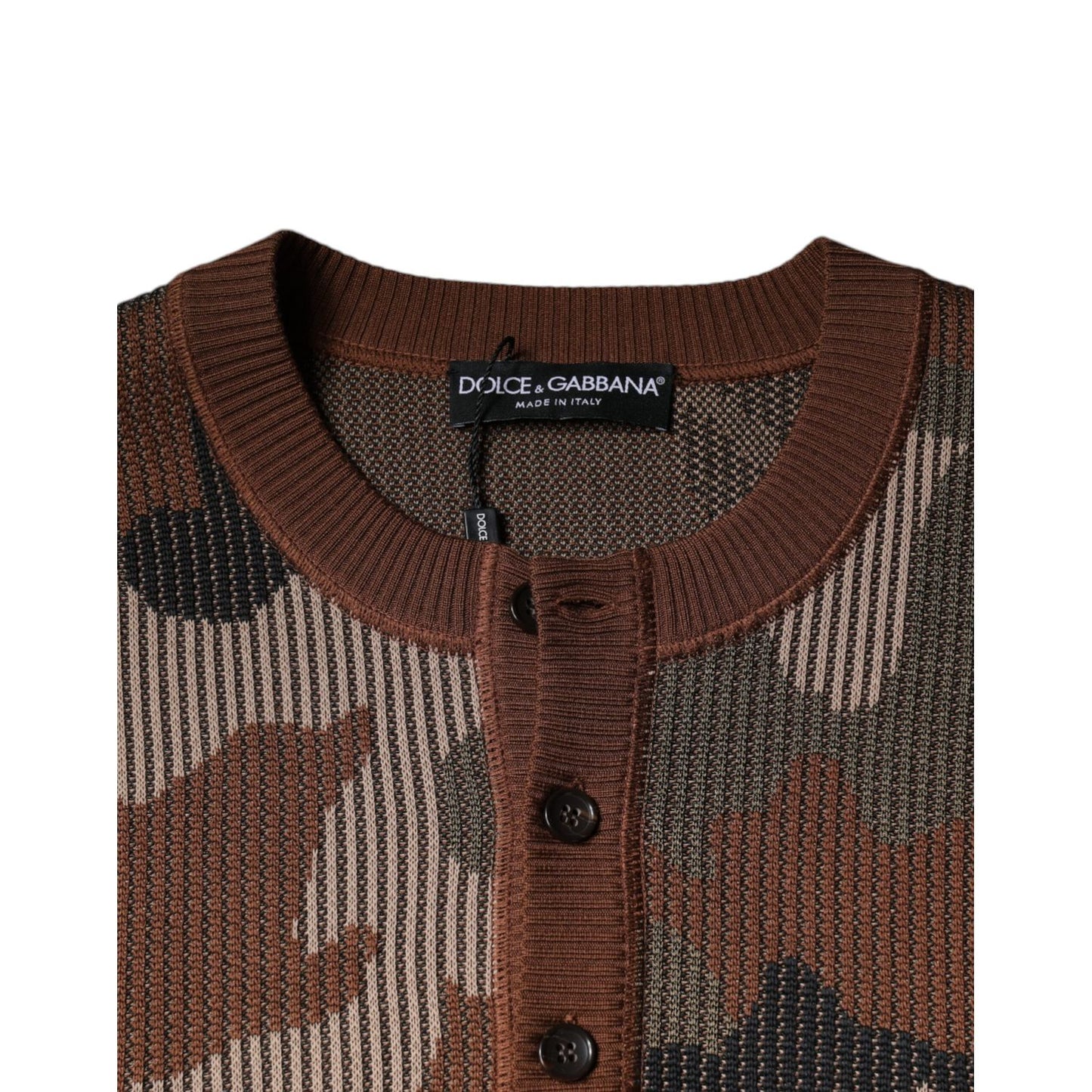 Dolce & Gabbana Multicolor Camouflage Men Pullover Sweater
