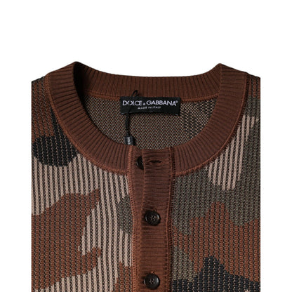 Dolce & Gabbana Multicolor Camouflage Men Pullover Sweater