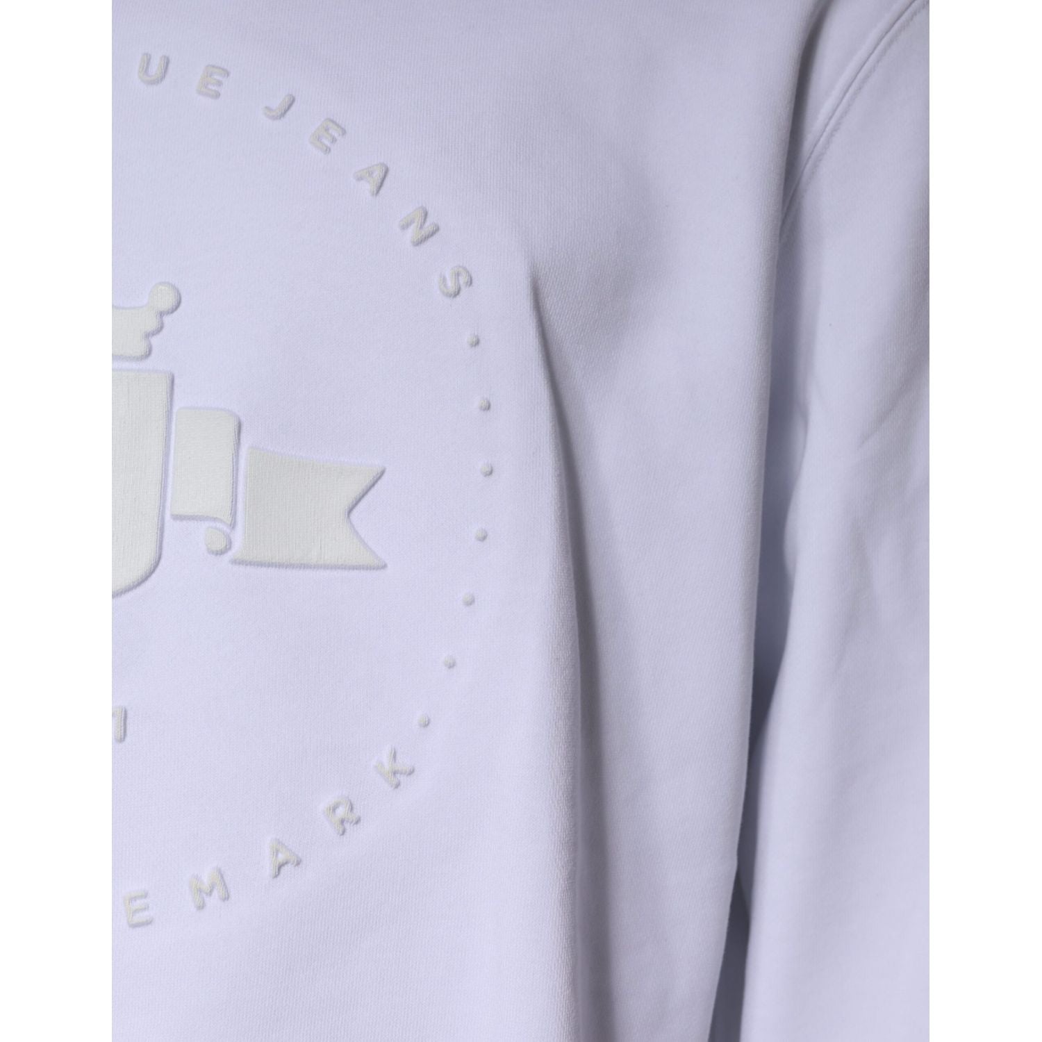 Replay White Embossed Logo Crew Neck Men Sweatshirt Sweater