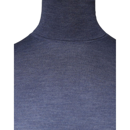 Dolce & Gabbana Purple Blue Long Sleeve Turtleneck Pullover Sweater