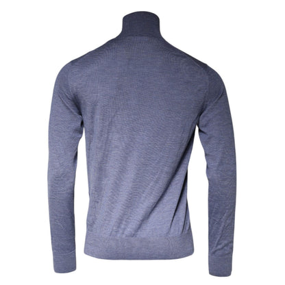 Dolce & Gabbana Purple Blue Long Sleeve Turtleneck Pullover Sweater