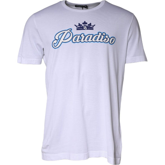 Dolce & Gabbana White Paradiso Cotton Shorts Sleeves T-shirt TSH84879-58