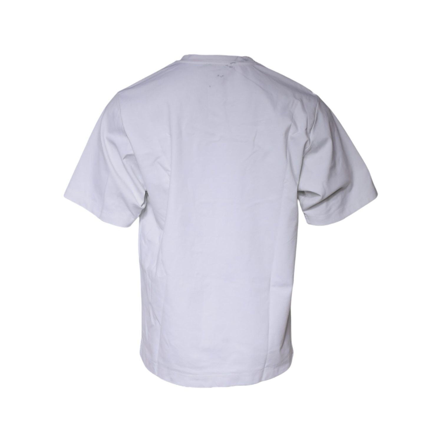 Dolce & Gabbana White Graphic Print Cotton Crew Neck T-shirt