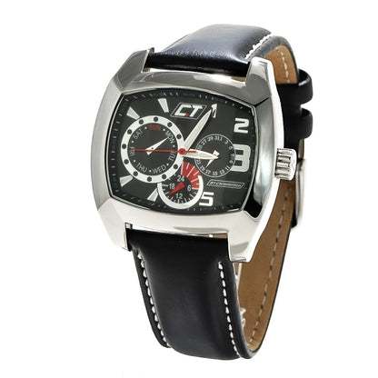 Chronotech Black Leather Dress Watch