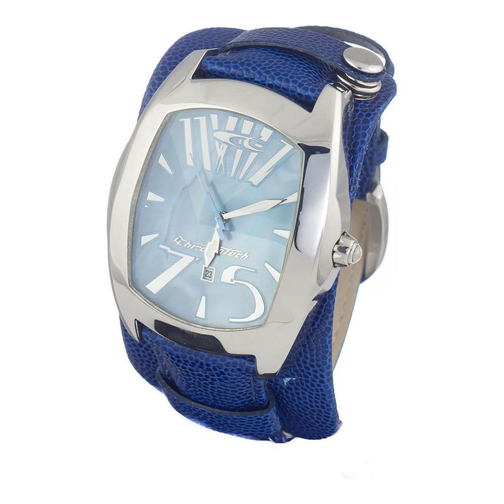 Chronotech Blue Leather Dress Watch