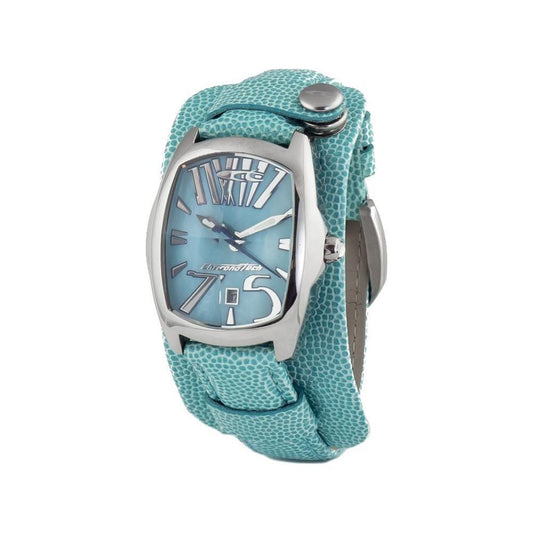 Chronotech Blue Leather Dress Watch