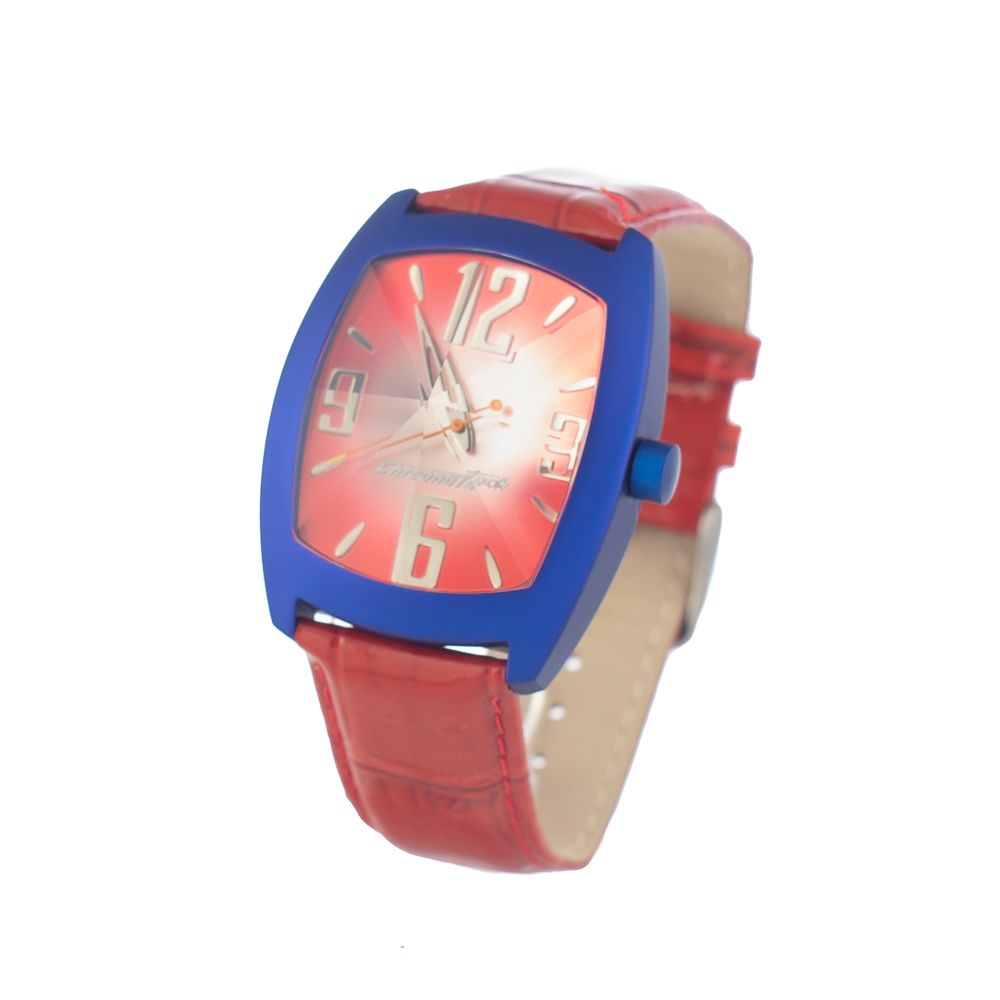 Chronotech Red Leather Dress Watch