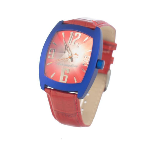 Chronotech Red Leather Dress Watch