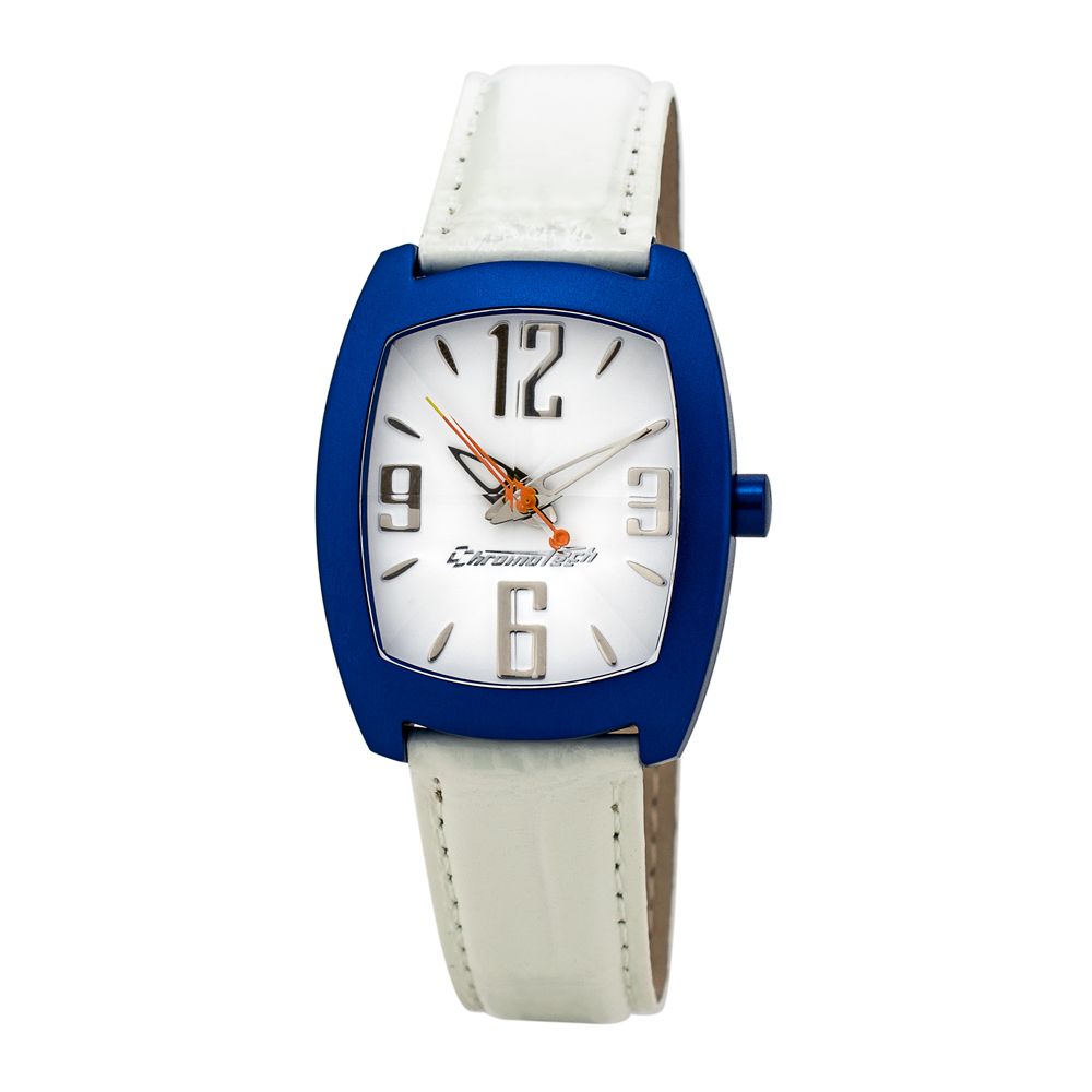 Chronotech White Leather Dress Watch