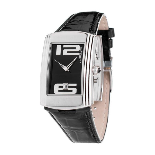 Chronotech Black Leather Dress Watch