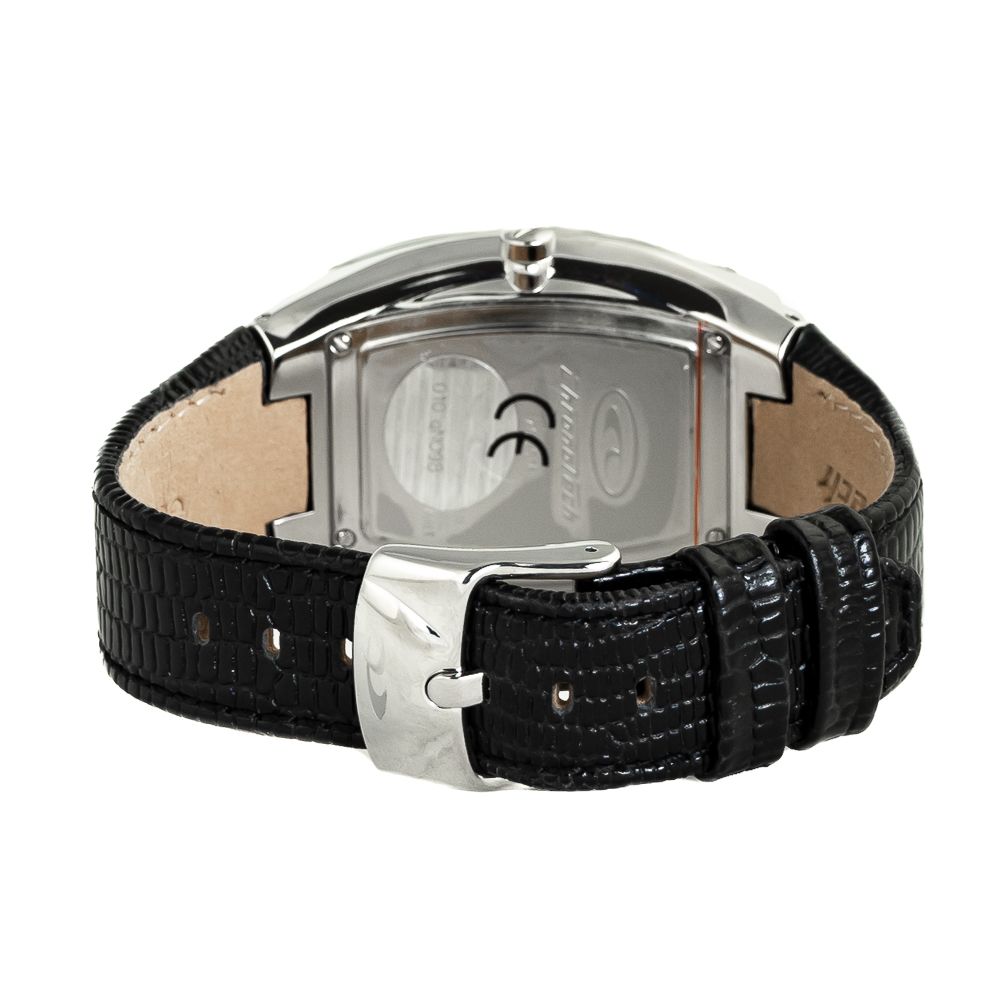 Chronotech Black Leather Dress Watch
