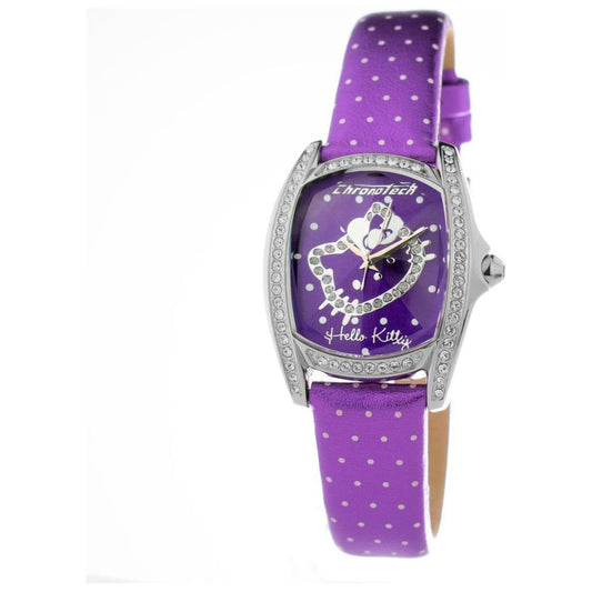 Chronotech Purple Leather Dress Watch