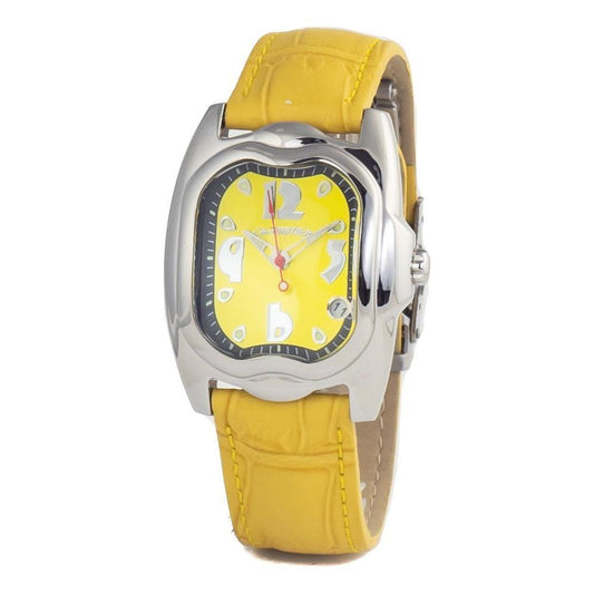 Chronotech Yellow Leather Dress Watch