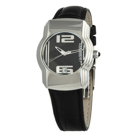 Chronotech Black Leather Dress Watch