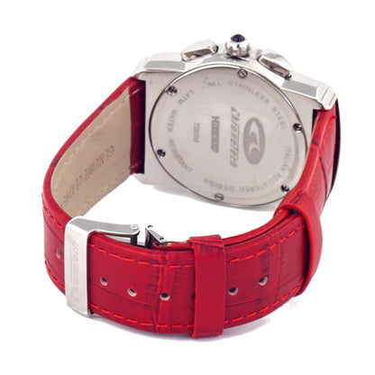 Chronotech Red Leather Dress Watch
