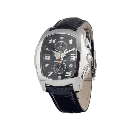 Chronotech Black Leather Dress Watch