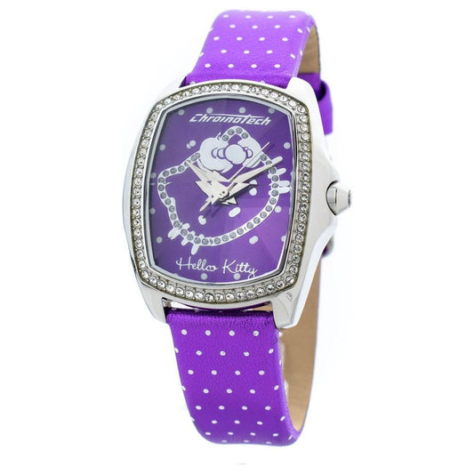 Chronotech Purple Leather Dress Watch