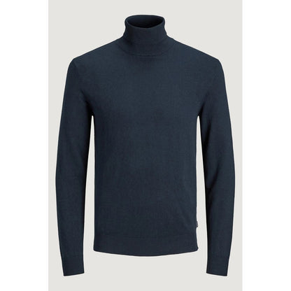 Jack Jones Blue Cotton Turtleneck