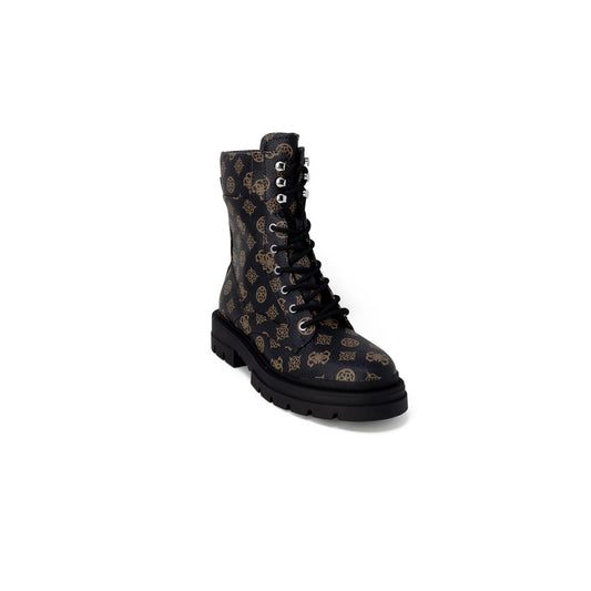 Guess Brown Artificial Leather Boot Guess Black