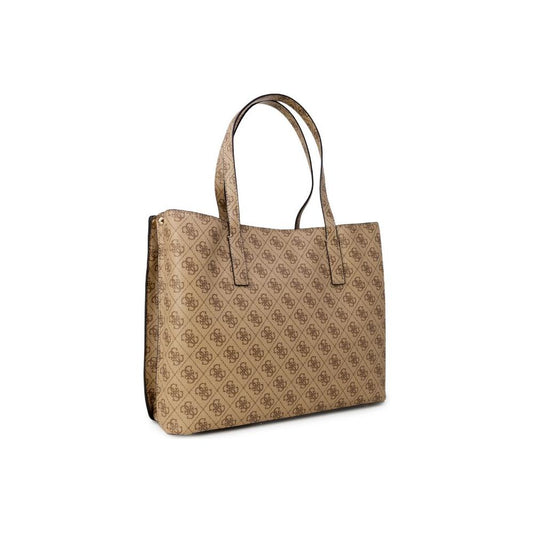 Guess beige polyethylene handbag for women, Autumn/Winter collection, 100% PU, dimensions 28x35x11 cm.