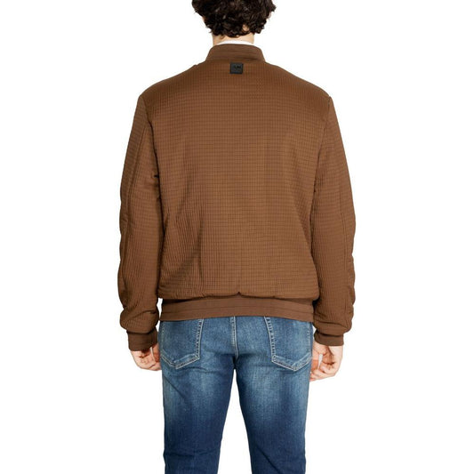 Back view of Antony Morato brown polyester jacket for men, part of the fall/winter collection.